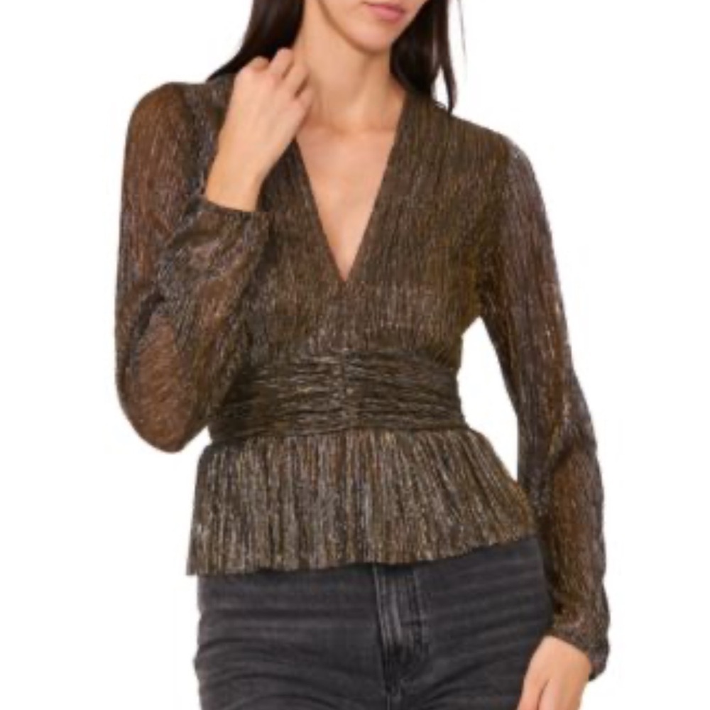 Parker Olivia Metallic V Neck size xxs